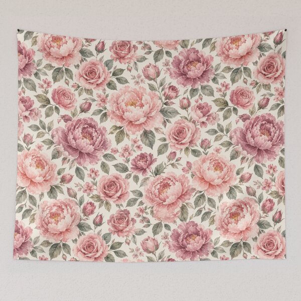 Item preview, Watercolor Peony Garden Seamless Pattern – Blush Pink Floral Print designed and sold by Vexorask.