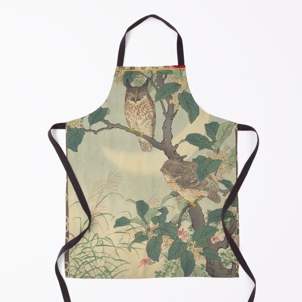 Item preview, Japanese Owl and Sweet Osmanthus - Bairei Kono Vintage Art No. 10 designed and sold by UkiyoInkStudio.