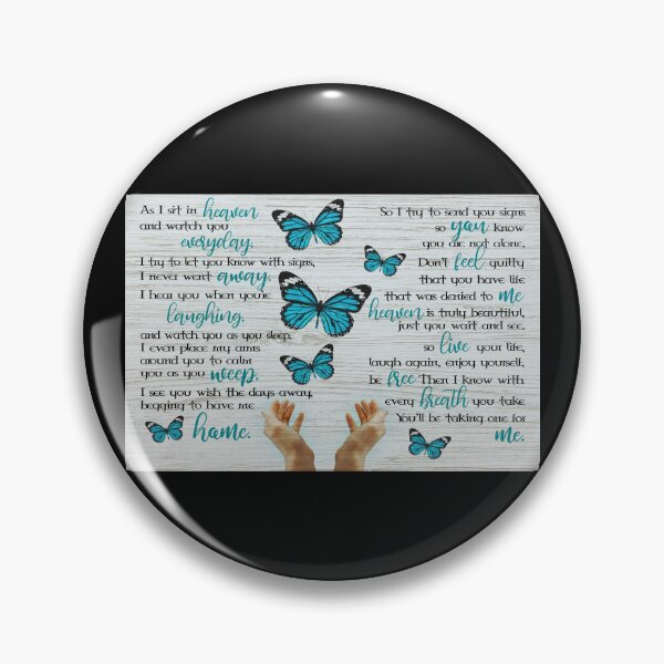 Item preview, As I Sit In Heaven And Watch You Everyday Memorial Butterfly Poster designed and sold by CanvasFuse.