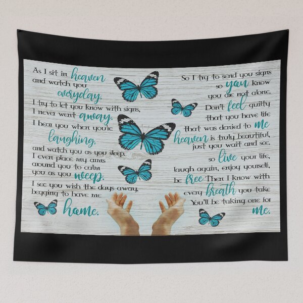 Item preview, As I Sit In Heaven And Watch You Everyday Memorial Butterfly Poster designed and sold by CanvasFuse.
