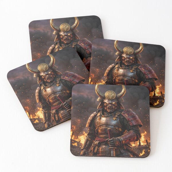 Item preview, Demonic Samurai Fiery Battlefield Dark Fantasy designed and sold by GalleryBrisArt.