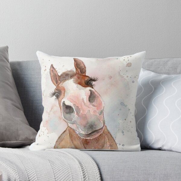 Item preview, Funny Curious Horse Watercolor | Cute Horse Portrait | Equestrian Art Gift designed and sold by 3Hoofprints.