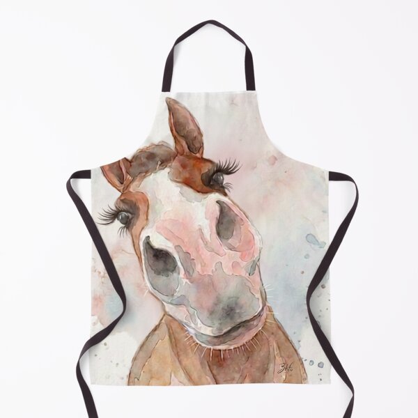 Item preview, Funny Curious Horse Watercolor | Cute Horse Portrait | Equestrian Art Gift designed and sold by 3Hoofprints.