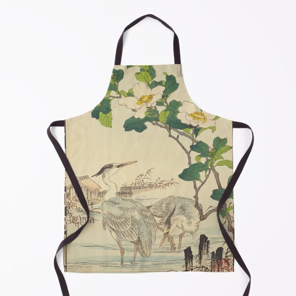 Item preview, Japanese Grey Heron and Sasanqua - Bairei Kono Vintage Art No. 11 designed and sold by UkiyoInkStudio.