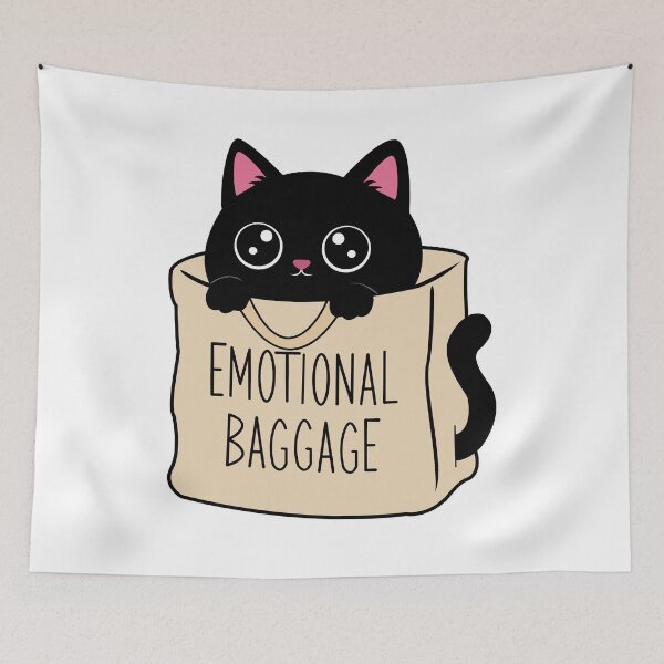 Item preview, Emotional baggage - cute black cat designed and sold by Randomnessy.