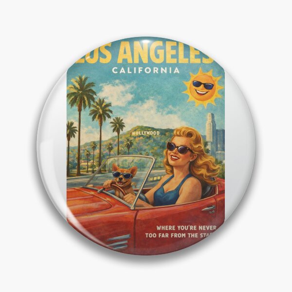 Item preview, Los Angeles Hollywood California Palm Trees Classic Convertible designed and sold by Aryabek.