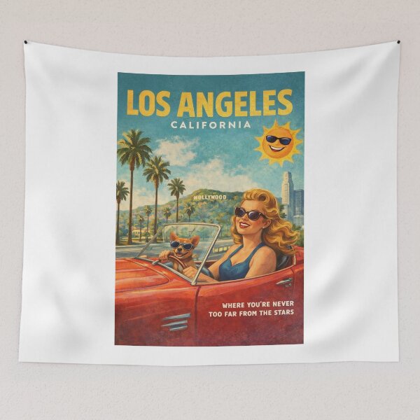 Item preview, Los Angeles Hollywood California Palm Trees Classic Convertible designed and sold by Aryabek.
