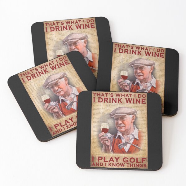 Item preview, That's What I Do I Drink Wine I Play Golf Funny Vintage Poster designed and sold by CanvasFuse.
