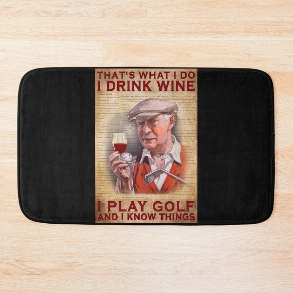 Item preview, That's What I Do I Drink Wine I Play Golf Funny Vintage Poster designed and sold by CanvasFuse.
