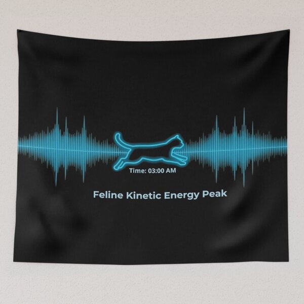 Item preview, Feline Kinetic Energy Peak - Neon Wave Cat Zoomies designed and sold by PurrLab Studio.