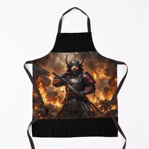 Item preview, Demonic Samurai Fiery Battlefield Dark Fantasy designed and sold by GalleryBrisArt.
