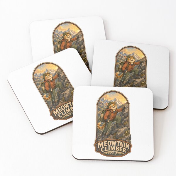 Item preview, Meowtain Climber - Adventure Cat Hiking Badge designed and sold by GroveLaneCreative.