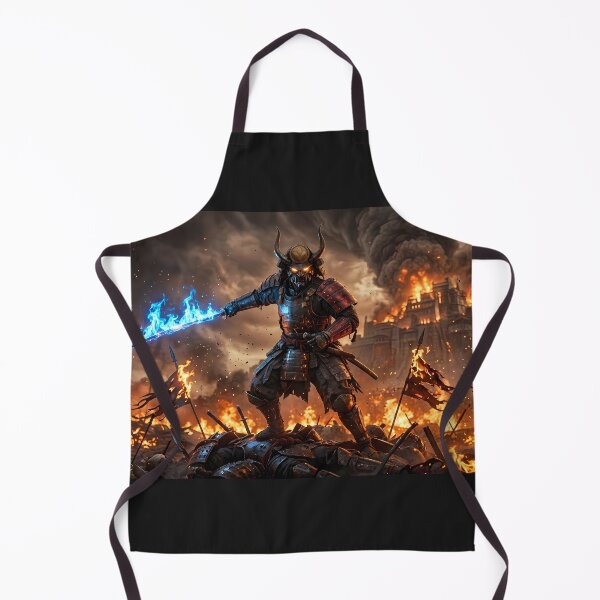 Item preview, Demonic Samurai Fiery Battlefield Dark Fantasy designed and sold by GalleryBrisArt.