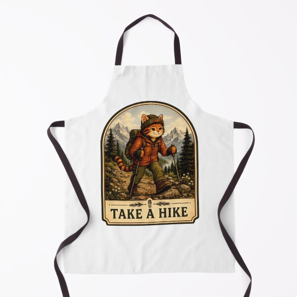 Item preview, Take a Hike - Adventure Cat Hiking Badge designed and sold by GroveLaneCreative.