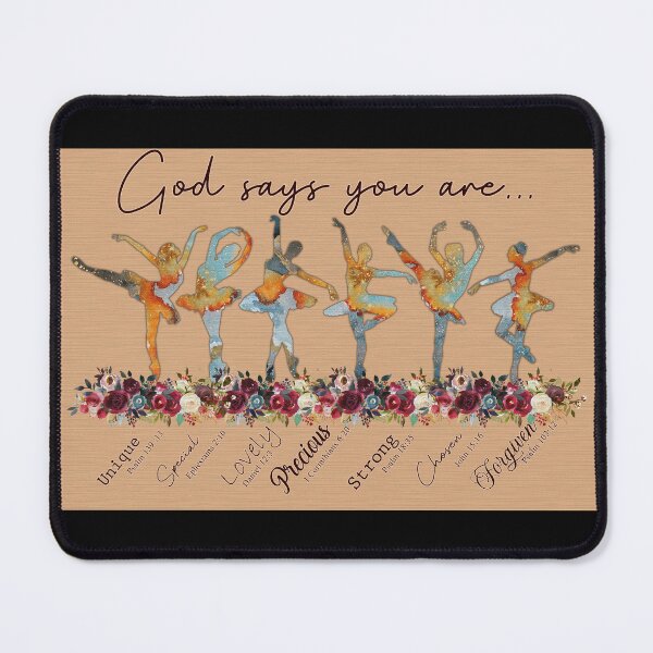 Item preview, God Says You Are Unique Special Precious Ballet Dancer Christian Poster designed and sold by CanvasFuse.