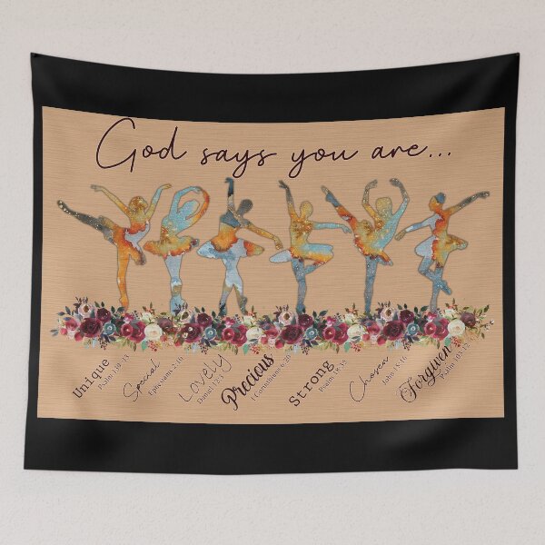 Item preview, God Says You Are Unique Special Precious Ballet Dancer Christian Poster designed and sold by CanvasFuse.