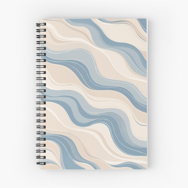 Item preview, Abstract Wavy Stripes Seamless Pattern – Calming Blue Sand Print designed and sold by Vexorask.