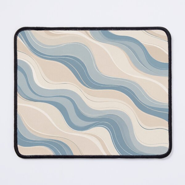 Item preview, Abstract Wavy Stripes Seamless Pattern – Calming Blue Sand Print designed and sold by Vexorask.