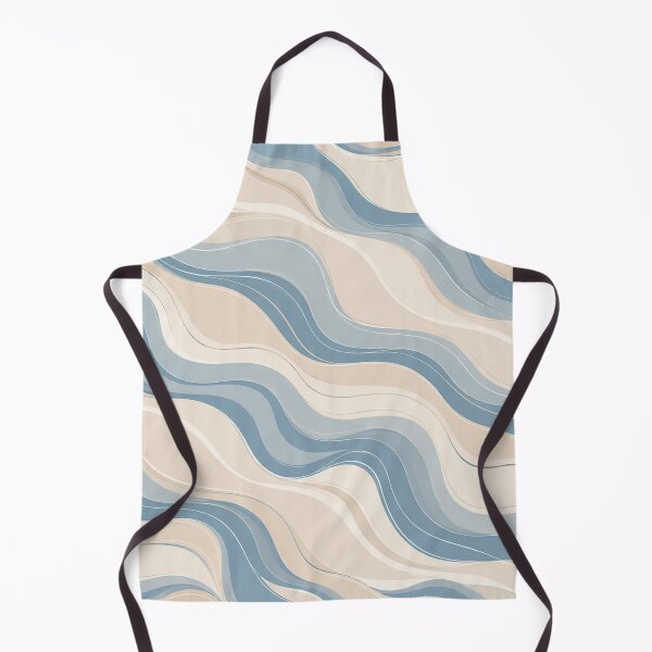 Item preview, Abstract Wavy Stripes Seamless Pattern – Calming Blue Sand Print designed and sold by Vexorask.
