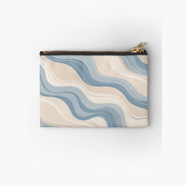Item preview, Abstract Wavy Stripes Seamless Pattern – Calming Blue Sand Print designed and sold by Vexorask.