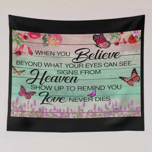 Item preview, When You Believe Beyond What Your Eyes Can See Love Never Dies Memorial Poster designed and sold by MagicatcoArt.