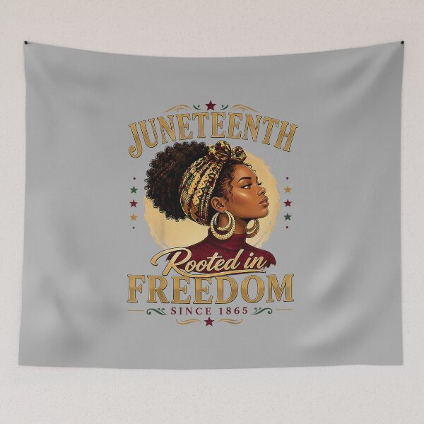 Item preview, Juneteenth Rooted in Freedom Since 1865 Black Women Afro designed and sold by ArleneRowe.