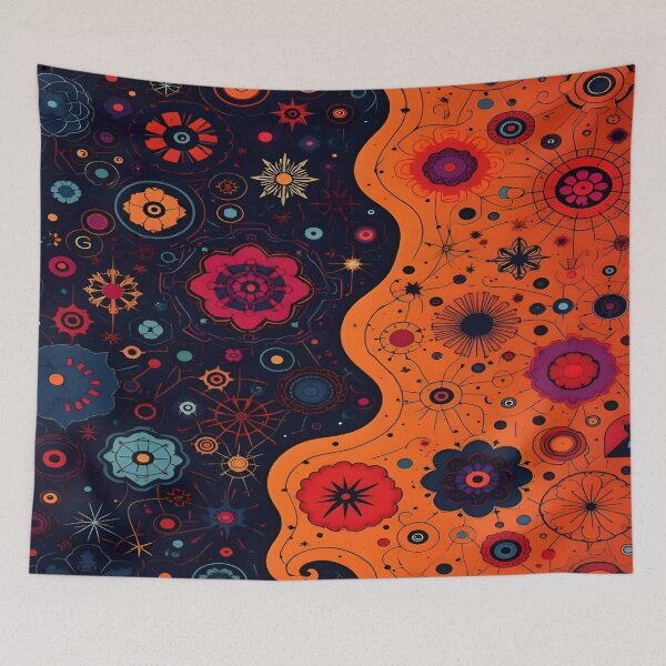 Item preview, An Abstract Fusion of Vibrant Floral Patterns A Multicolored Exploration of Cosmic Botanical Patterns with Contrasting Backgrounds that Captivates the Imagination designed and sold by Matt_Smith.