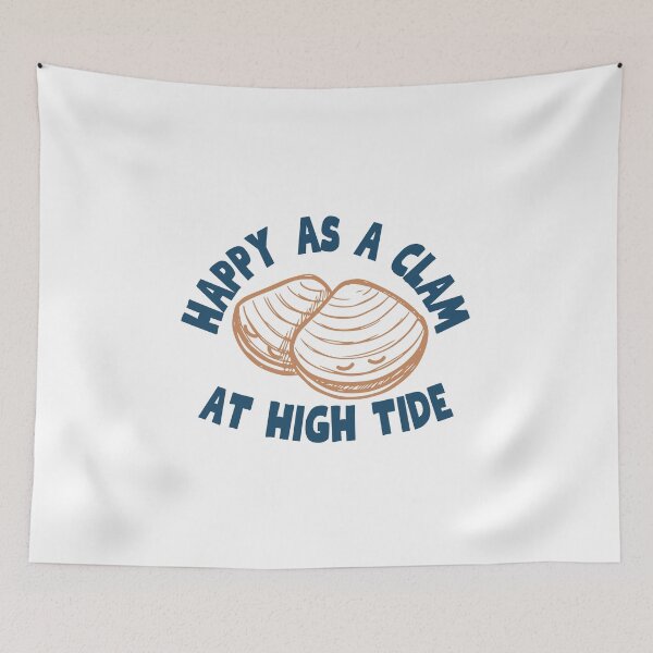 Item preview, Happy as a Clam at High Tide Funny Coastal Beach  designed and sold by HYPNK.