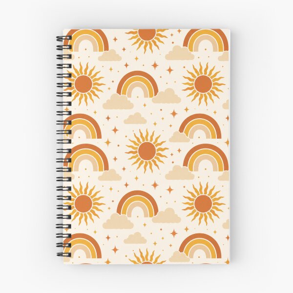 Item preview, Retro Sun and Rainbow Seamless Pattern – 70s Boho Print designed and sold by Vexorask.
