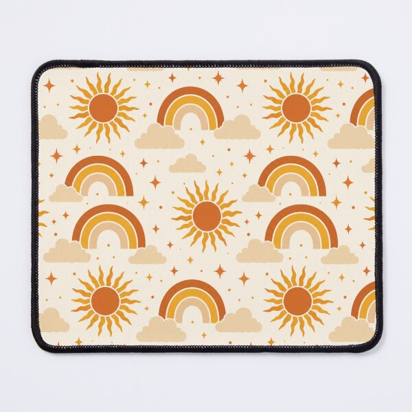 Item preview, Retro Sun and Rainbow Seamless Pattern – 70s Boho Print designed and sold by Vexorask.