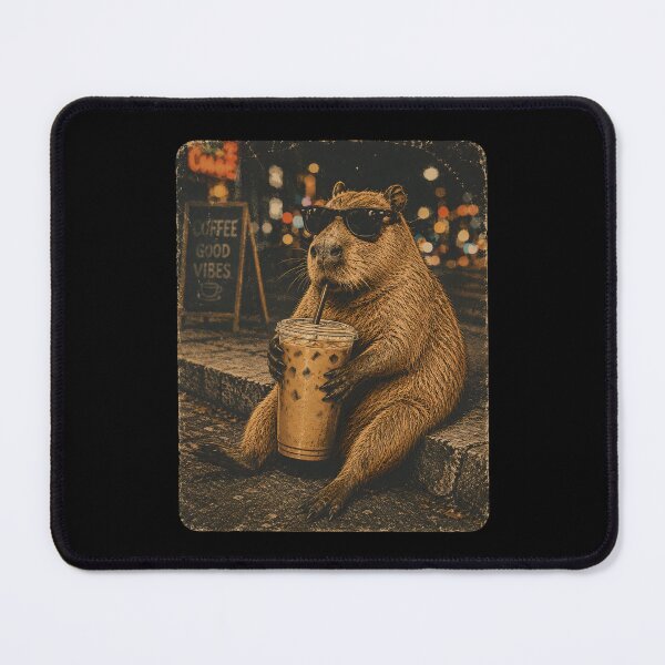 Item preview, Capybara Drinking Iced Coffee designed and sold by CelidaBonde.