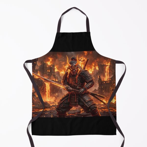 Item preview, Demonic Samurai Fiery Battlefield Dark Fantasy designed and sold by GalleryBrisArt.