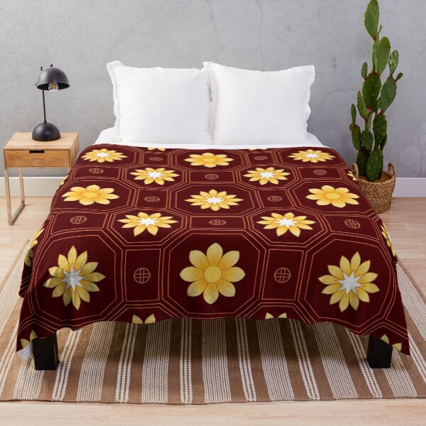 Item preview, Luxury Gold and Maroon Floral Geometric Pattern Throw Pillow designed and sold by FestivityFinds.