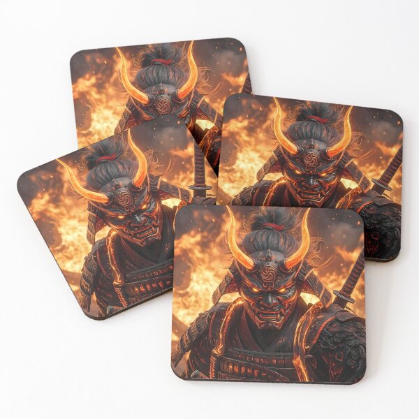 Item preview, Demonic Samurai Fiery Battlefield Dark Fantasy designed and sold by GalleryBrisArt.