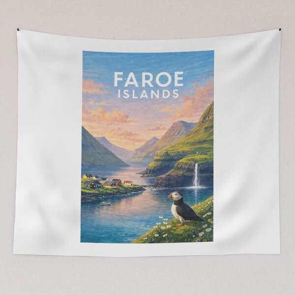 Item preview, Faroe Islands North Atlantic Føroyar Scenic Nordic Coast designed and sold by Aryabek.