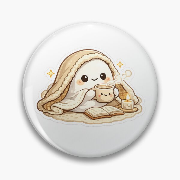 Item preview, cozy Ghost with coffee /cute kawaii sticker  designed and sold by aydidi.