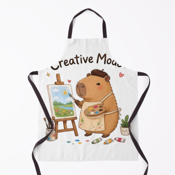 Item preview, Cute Capybara Painting – Creative Mode Kawaii Artist Animal | Funny Painter Capybara Illustration designed and sold by Sanika arts .