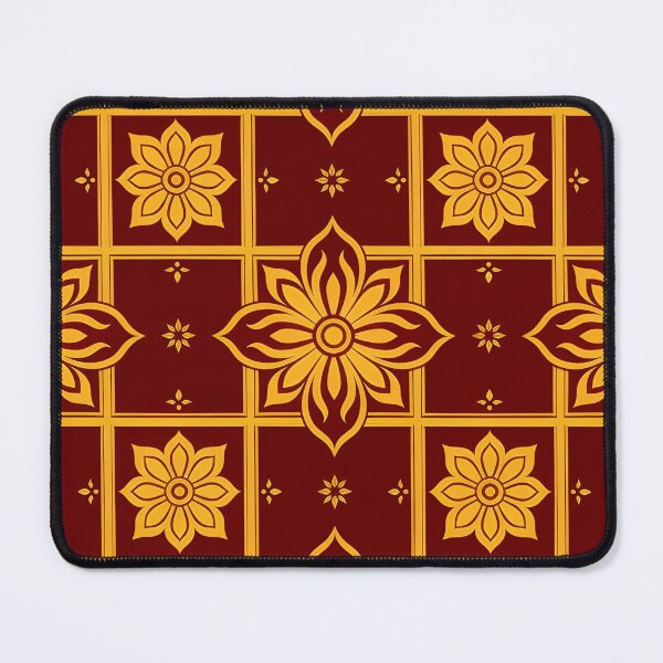 Item preview, Royal Gold and Maroon Damask Floral Pattern Throw Pillow designed and sold by FestivityFinds.