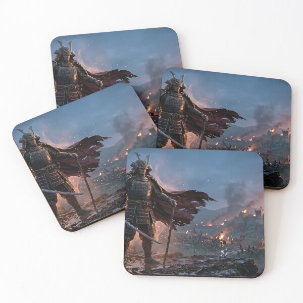 Item preview, Demonic Samurai Fiery Battlefield Dark Fantasy designed and sold by GalleryBrisArt.