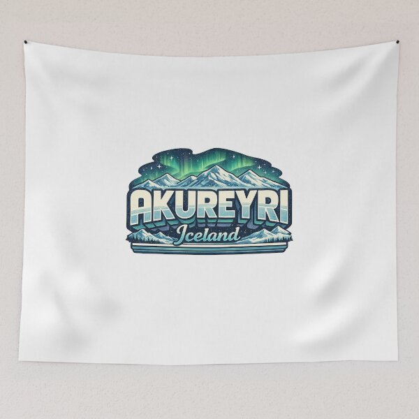 Item preview, Akureyri Eyjafjörður Northern Iceland Aurora Landscape designed and sold by Aryabek.