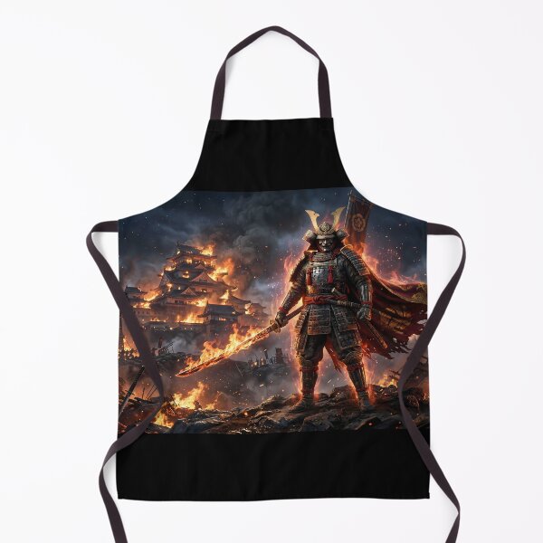 Item preview, Demonic Samurai Fiery Battlefield Dark Fantasy designed and sold by GalleryBrisArt.