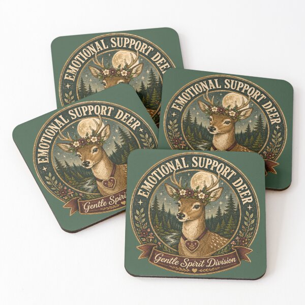 Item preview, Emotional Support Deer Vintage Shirt | Gentle Spirit Division Woodland Deer | Forest Animal Retro Badge Graphic Tee designed and sold by  MAD's Recreation Studio.