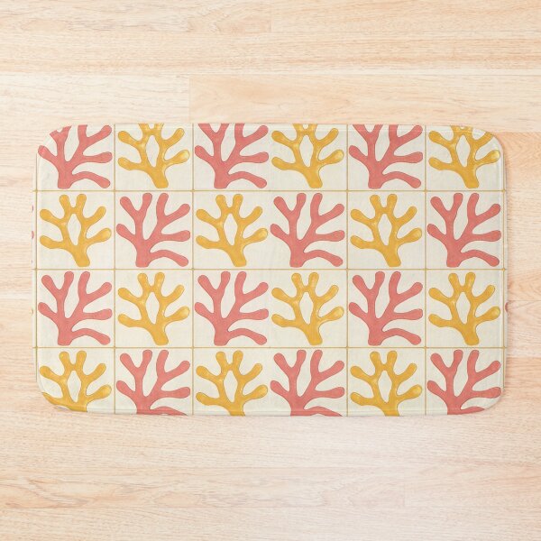 Item preview, Mid Century Modern Coral Reef Botanical Pattern Throw Pillow designed and sold by FestivityFinds.