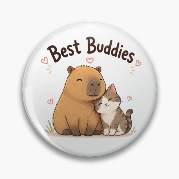 Item preview, Cute Capybara & Cat Best Buddies Kawaii Friendship Animal Sticker | Adorable Pet Lover Gift designed and sold by Sanika arts .