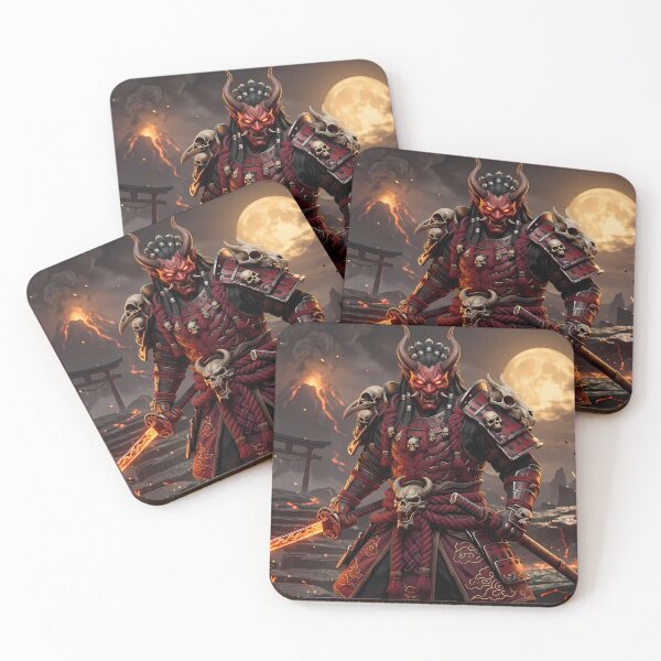 Item preview, Demonic Samurai Fiery Battlefield Dark Fantasy designed and sold by GalleryBrisArt.