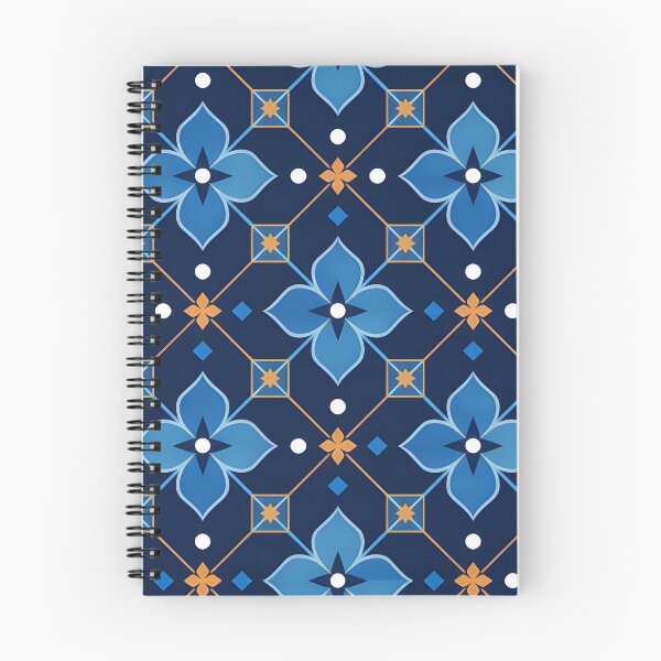 Item preview, Cojín decorativo con estampado floral geométrico en azul marino y dorado. designed and sold by FestivityFinds.