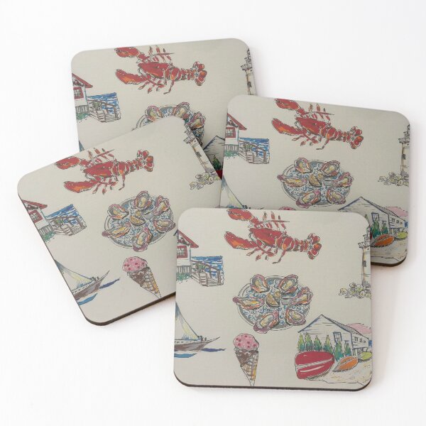 Item preview, Connecticut coast sketches stickers lighthouse lobster landing oysters summer old saybrook designed and sold by Paintingladycat.