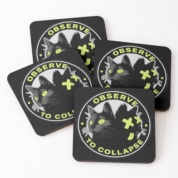 Item preview, Observe to Collapse – Schrödinger's Cat Quantum Physics Button designed and sold by Wildm3n8.