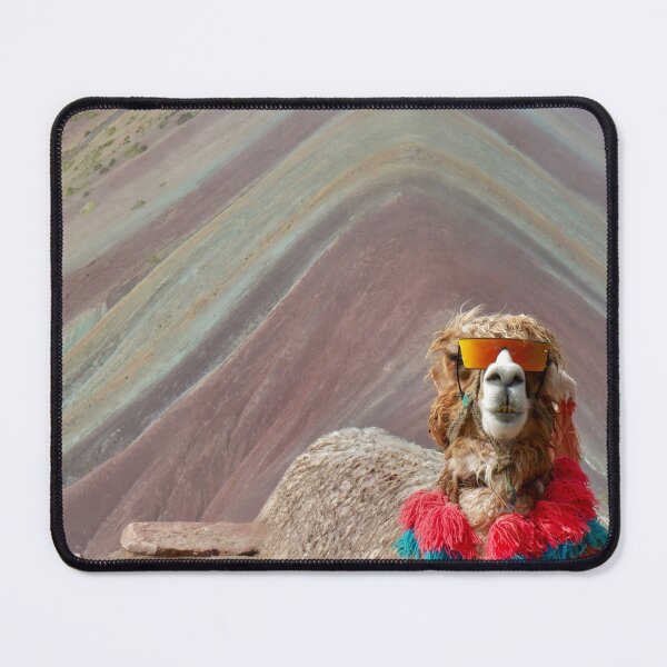 Item preview, Fancy Lllama at the Rainbow Mountain of Peru designed and sold by olivia-wilbur.