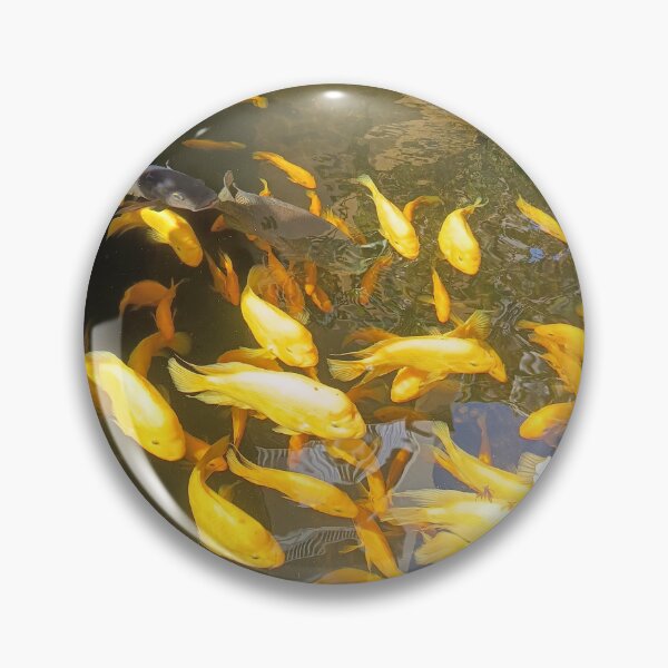 Artikelvorschau, Golden Koi Fish Swimming in a Tranquil Garden Pond, Tropical Water Garden entworfen und verkauft von PhuongVoArt.